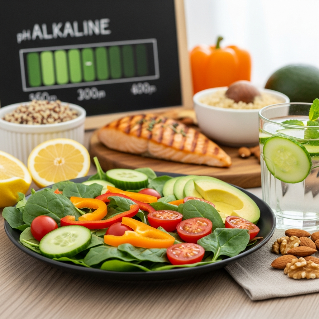 Illustration of Aluseline toitumine algajatele: lihtne juhend pH tasakaalu hoidmiseks