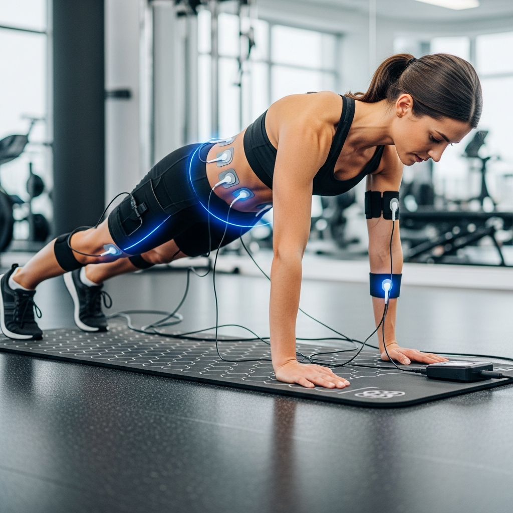 Illustration of EMSmagnet treening: kuidas lihasstimuleerimine aitab kiiremini vormi saada