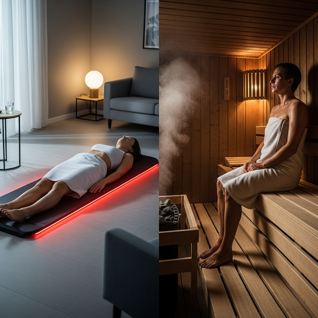 infrapunamatt või saun illustration for Infrapunamatt vs saun: erinevused ja parim valik kehahoolduseks